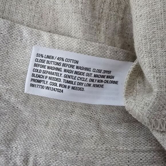 Future Collective x Jenny K Lopez Linen Utility Beige Tan Zip Up 2X Neutral Chic - Picture 8 of 9